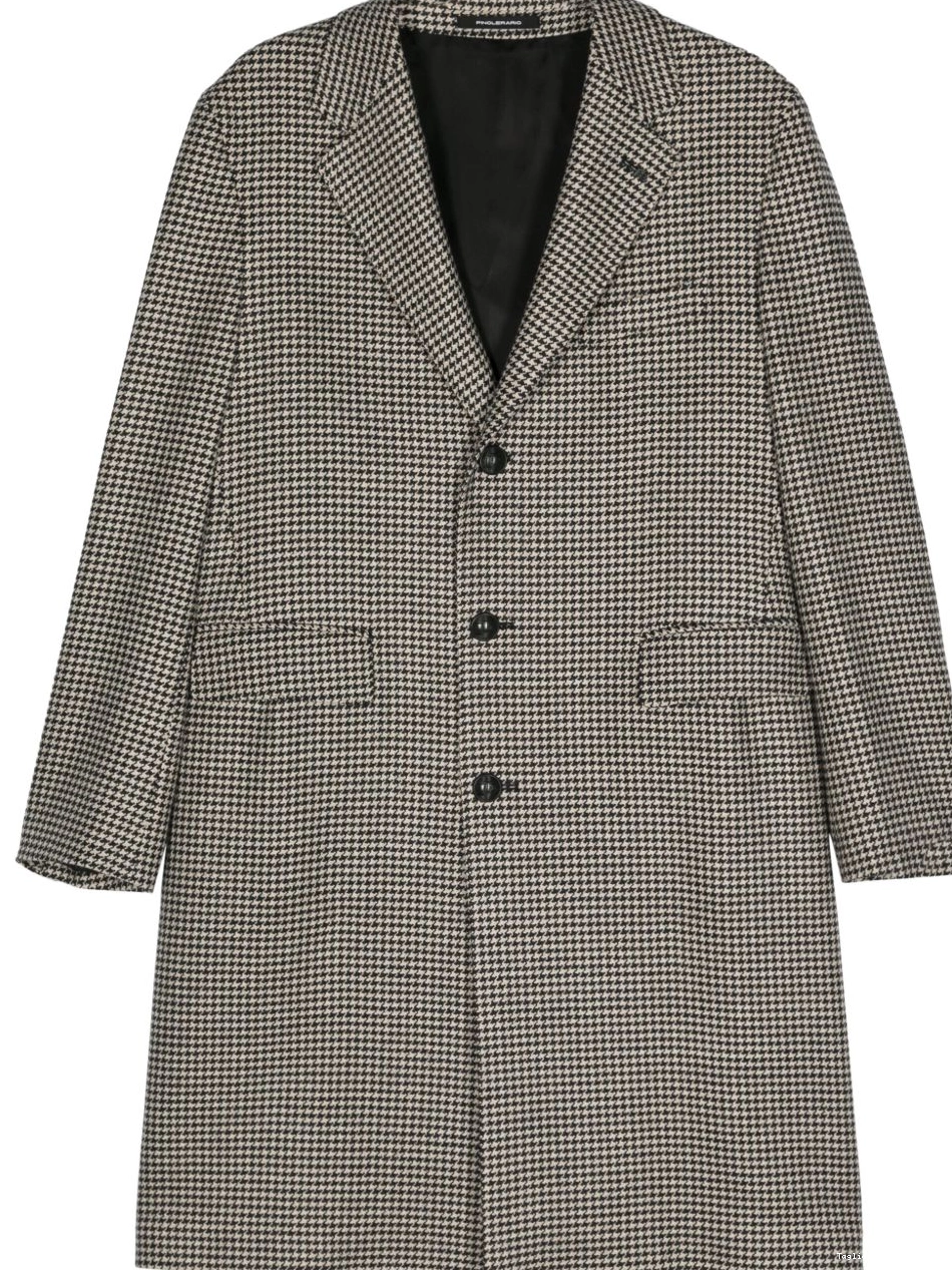 Affordable Men virgin-wool Tagliatore houndstooth coat 0308