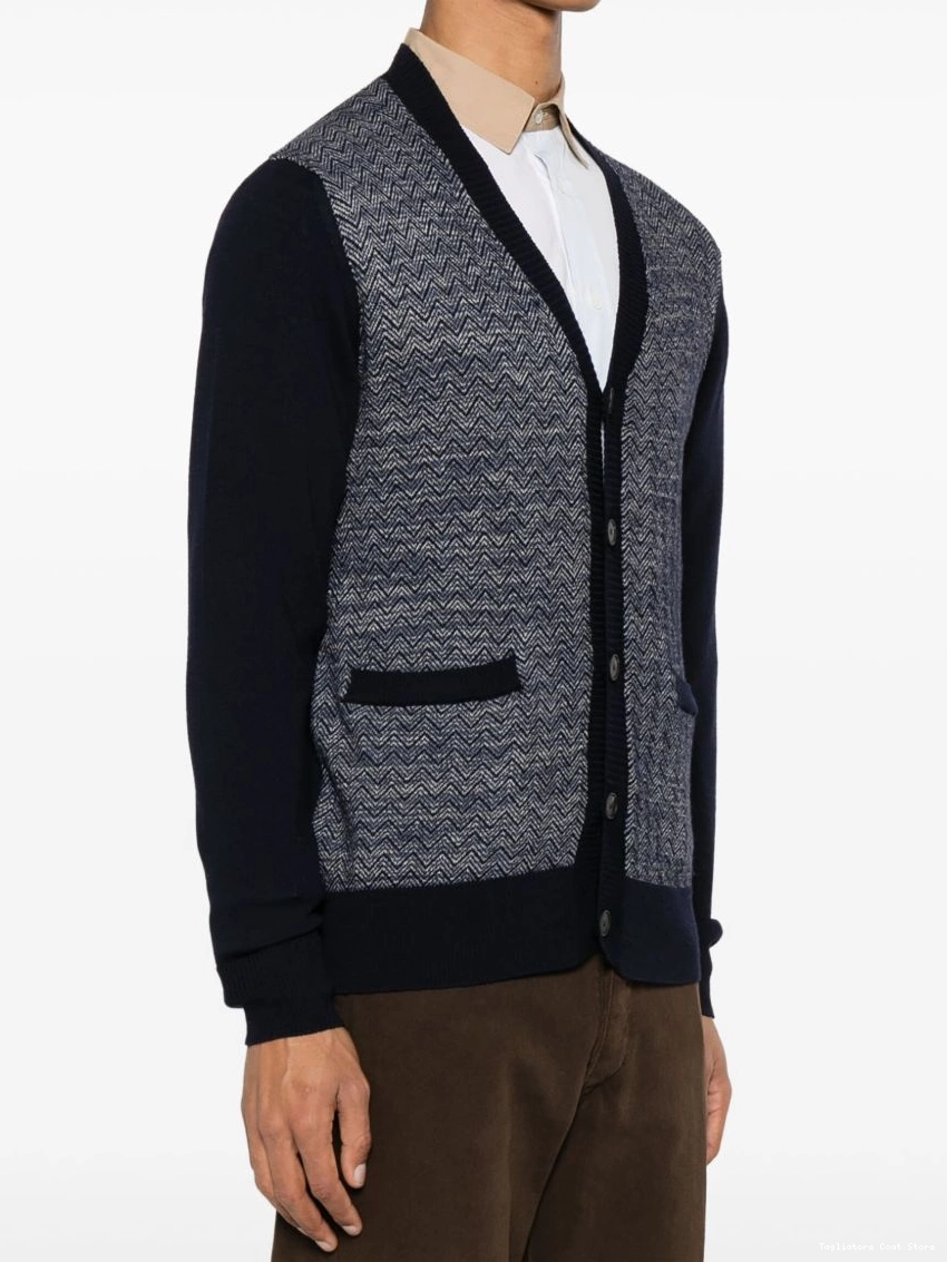 Affordable cardigan Tagliatore chevron-knit Men 0303