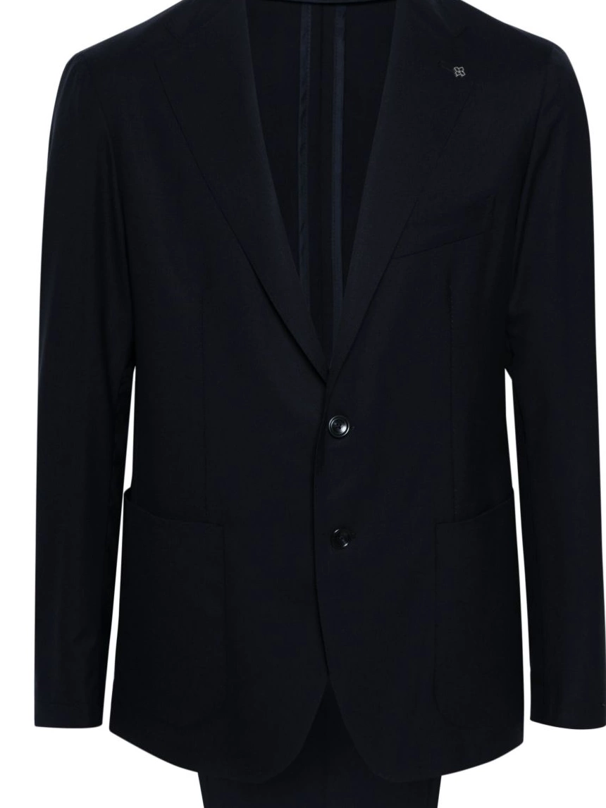 Affordable Men Tagliatore suit wool-blend brooch-detail 0306