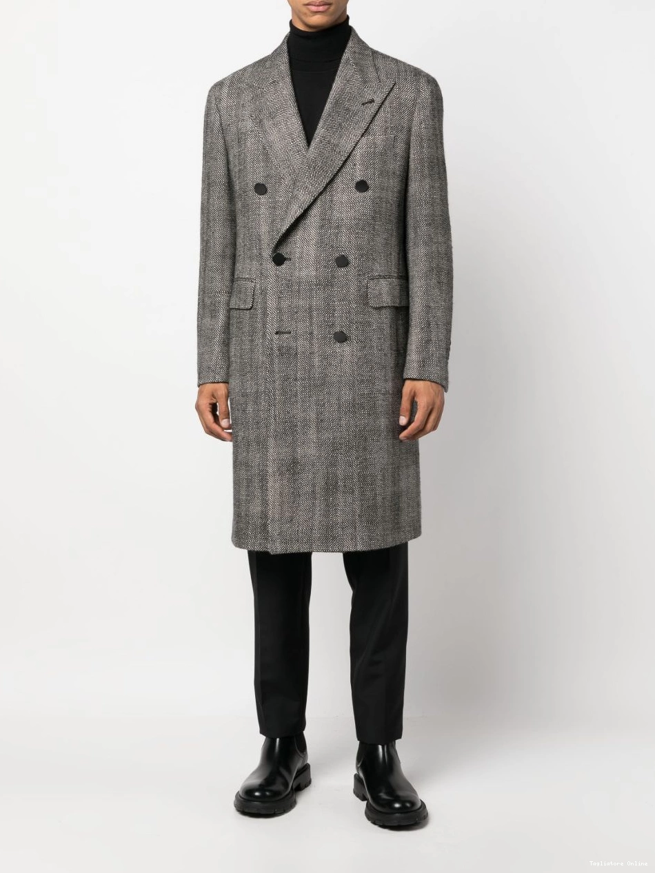 Cheap double-breasted Men Tagliatore peaked coat 0312