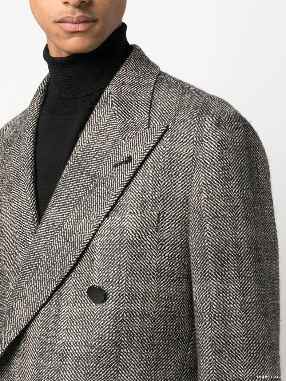 Cheap double-breasted Men Tagliatore peaked coat 0312