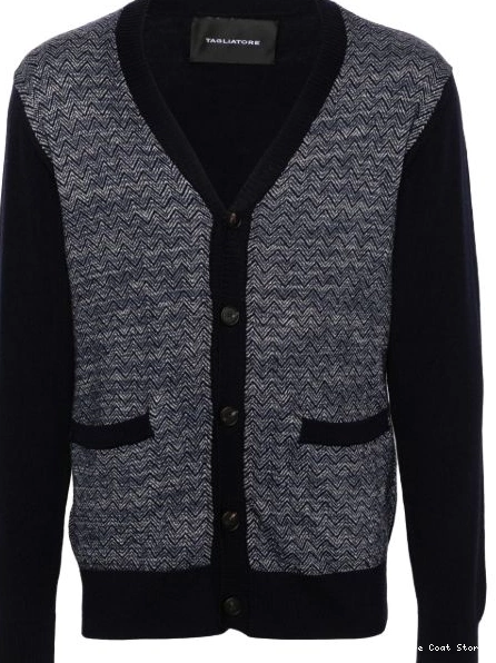 Affordable cardigan Tagliatore chevron-knit Men 0303