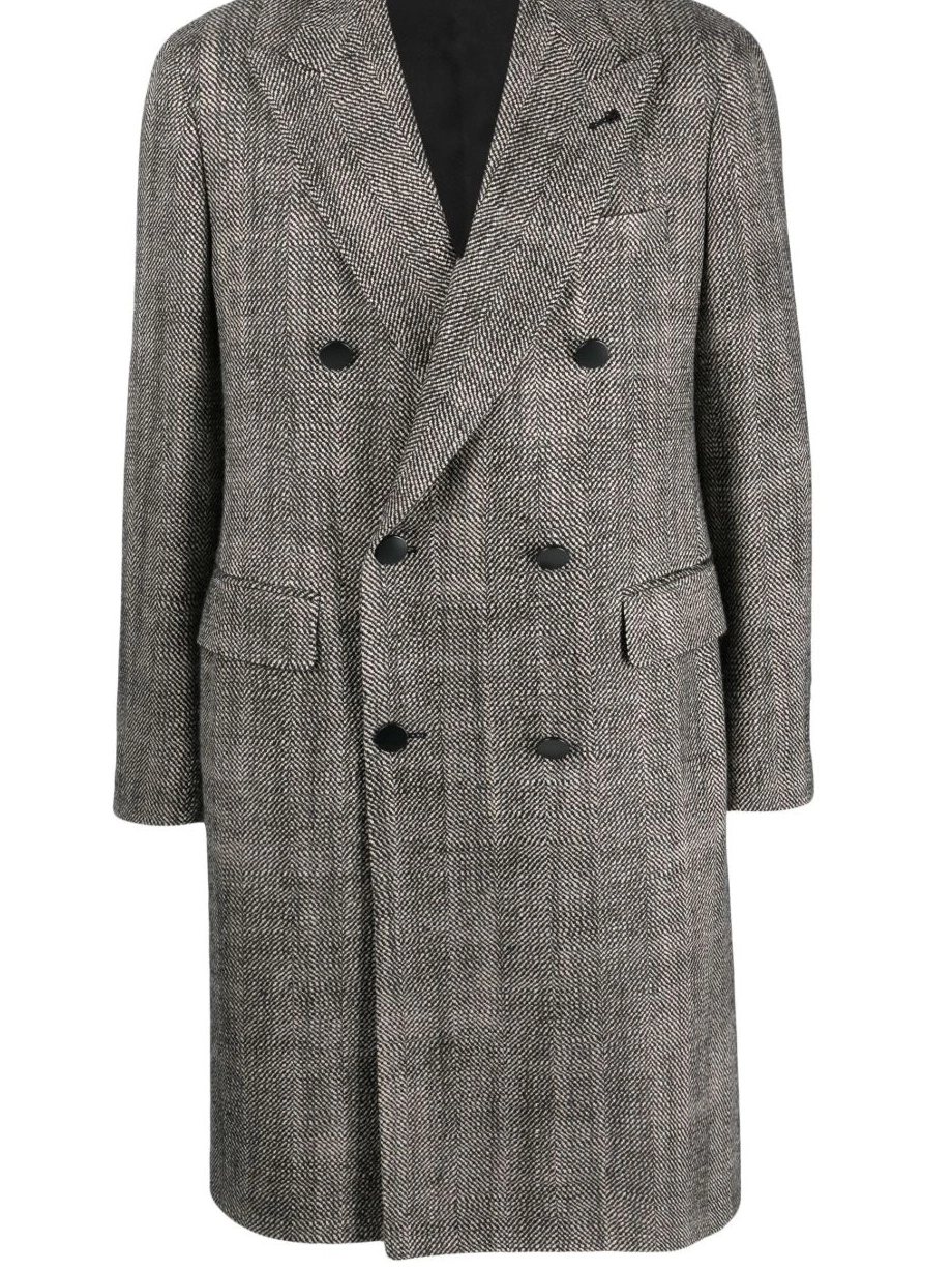 double-breasted Men Tagliatore peaked coat 0312